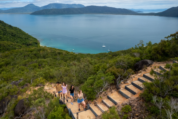 People walking up a mountain on Fitzroy Island